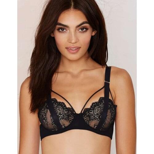 New Cutout Lace Bra Strappy Shimmer Bralette Gage Brassiere Unlined Bralet Lounge Bralette Sexy Ladies Underwear Intimates