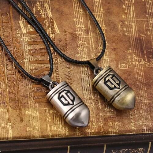 H&F Game World of Tanks necklace shape pendant necklace display rope leather necklace High Quality Fashion Jewelry