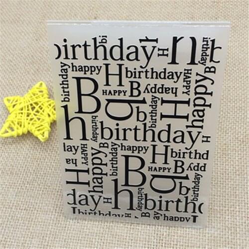 HAPPY BIRTHDAY Plastic Embossing Folder For Scrapbook DIY Album Card Tool Plastic Template