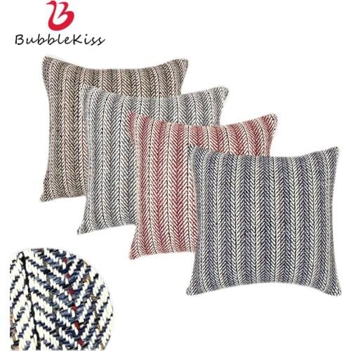Bubble Kiss Hand Woven Jacquard Sofa Throw Pillow Case Nordic Living Room Decoration Pillowcase Navy Blue Cushion Cover 2021