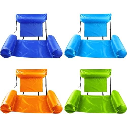 PVC Summer Inflatable Foldable Floating Row Swimming Pool Water Hammock Air Mattresses Bed Beach Water Sports Lounger Chair
