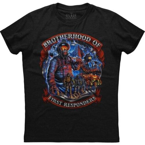 Brotherhood of First Responders Creative Design Fireman Shirt. Summer Cotton O-Neck Short Sleeve Mens T Shirt New S-3XL