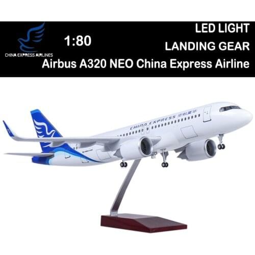 1/80 Scale 47CM Airplane Airbus A320 NEO China Express Airline Model Landing Gear for Adult Gifts Adult Plane Toy Airliner Show