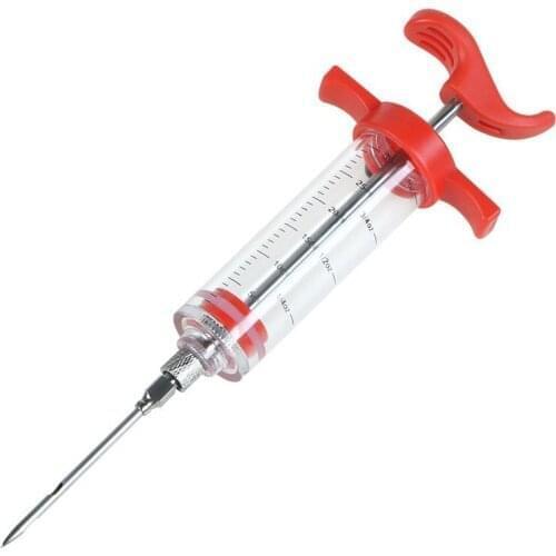 1oz Marinade Flavor Injector Spice Syringe Set BBQ Meat Flavor Injector Kitchen Sauce Marinade Syringe Stainless Steel Needle