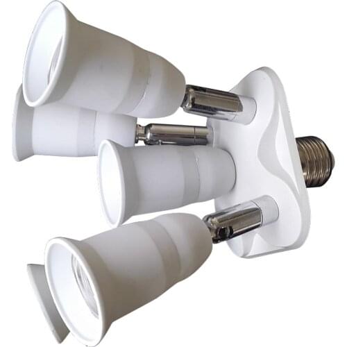 E26/E27 Light Socket Splitter, 3/4/5 in 1 E27 Lamp Adapter Bulb Holder Socket Splitter Rotatable 180D Bendable increase light
