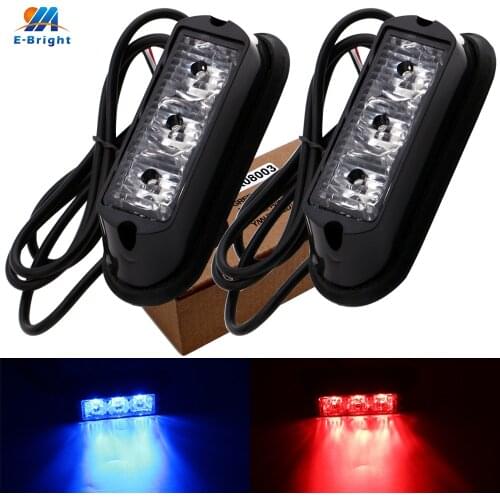 2PCS(1Pair) LED Strobe Flash Light Side Marker Warning Lights Car Daytime Running Lights White Blue Red Yellow 12V 24V 16 Modes