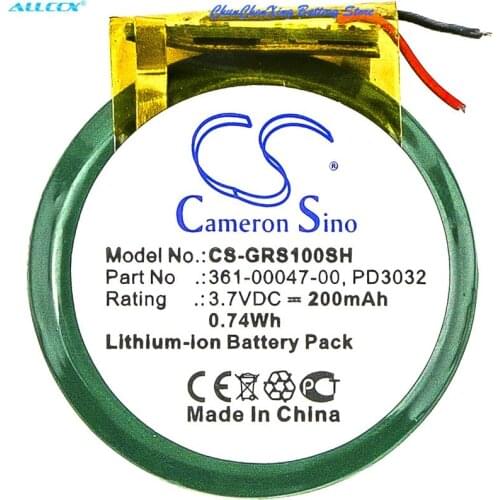 Cameron Sino 200mAh Battery 361-00047-00,PD3032 for Garmin Approach S1, Forerunner 110, 210, 210W, S1, S1W