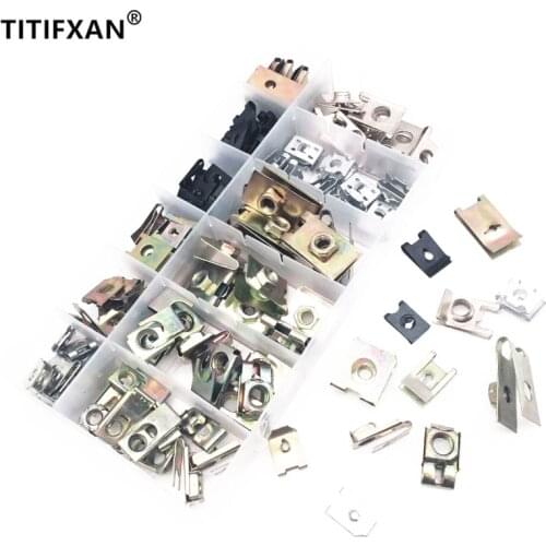 Universal Mixed Car Self-tapping Screw Metal Base Iron Block Fastener Clip With Box Set For VW All Auto Rivet