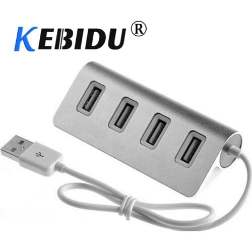 Kebidu Aluminum Mini 4 Port USB HUB High Speed USB 2.0 Multi Port HUB USB Splitter for Apple Macbook Air Laptop PC Tablet