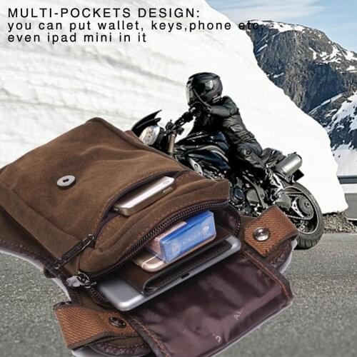 Men Leg Bag Vintage Multi-pocket Waist Pack Canvas Wear Resistant Bag Light Weight For Travel Hiking Climbing Riding Cycling