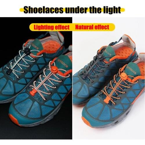 1pair of reflective elasticstretch shoelaces shoelaces brand non-laced shoelaces outdoor sports tennisshoes accessories shoelace