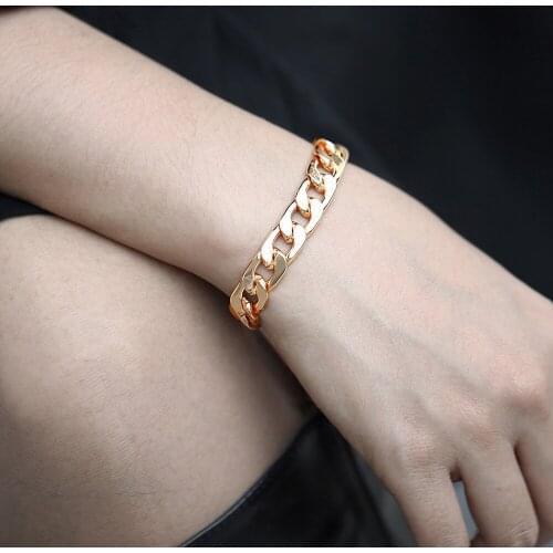 10mm Bracelets for Women Men 585 Rose Gold Curb Figaro Link Bracelet Chain Lobster Clasp 20cm Jewelry Gifts Dropshipping LCB39