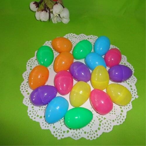 12pcs/Lot Random Color 40x60mm Easter Egg Decoration Home Kids DIY Craft Toys Gifts Empty Chocolate Box Plastic easter eggs