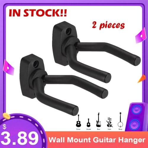 2pcs Wall Mount Guitar Hanger Hook Holder Keeper for Electric Acoustic Guitars Bass Ukulele String Instrument Guitar Accessories