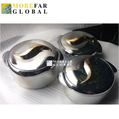 3PCS 1.5/2/2.5L PP+Stainless Steel Electroplating Thermal Food Container Insulated Lunch Box Container Food Warmer Container