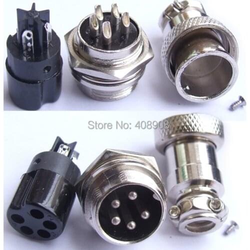 5 Pin XLR plug for Guitar Power supply Aviation Ham Radio PCB Connectors Diameter 16mm
