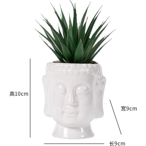 Zen buddha white flower pot ceramic Garden decor Plant Tank