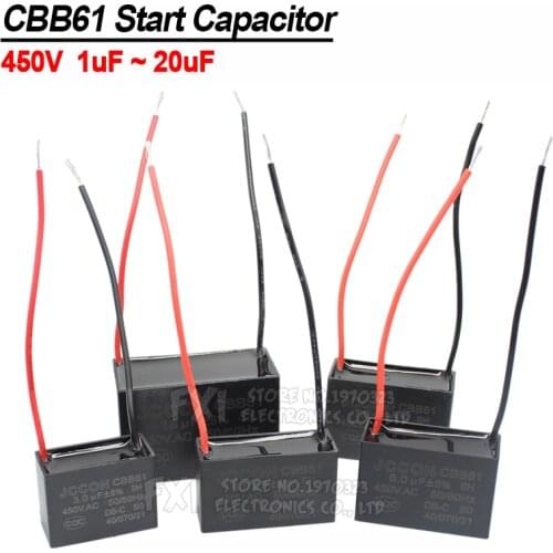 CBB61 Start capacitor 450V 0.8/1/1.5/1.8/2/2.5/3/4/5/6/7/8/10/12/15/18/20UF igmopnrq Fan Ceiling exhaust Motor Run Capacitor CBB