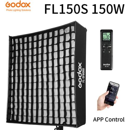Godox FL150 150W Flexible LED Video Light Rollable Cloth Lamp with Honeycomb Grid Softbox + Controller + Remote Control + APP