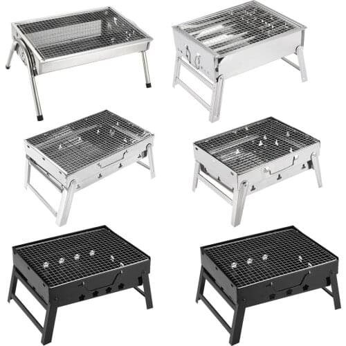 Uxcell Barbecue Charcoal Grill Stainless Steel Folding Portable BBQ Tool Kits for Outdoor Cooking Camping Hiking Picnics etc