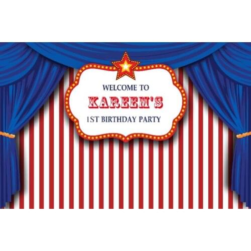 Custom Carnival Circus Star Curtains Striped photography studio background High quality Computer print party backdrops