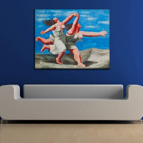 PICASSO Classic Abstract Art Women Running Coast Canvas Oil Painting Wall Picture Home Decor Living Room No Frame