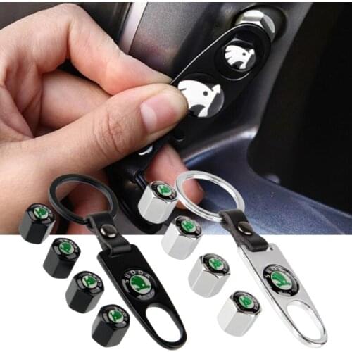 Car Tire Wheel Valve Cap Air Cover for Skoda Octavia A4 A5 A8 A7 Kodiaq GT Superb Yeti Karoq Kamiq Rapid Fabia Spaceback Kodiak