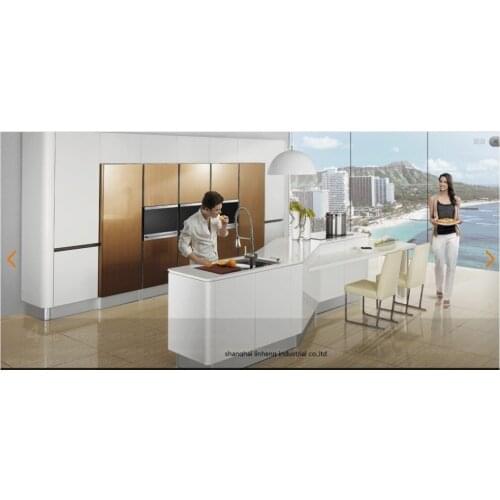 Lacquer high gloss Kitchen cabinet(LH-LA012)