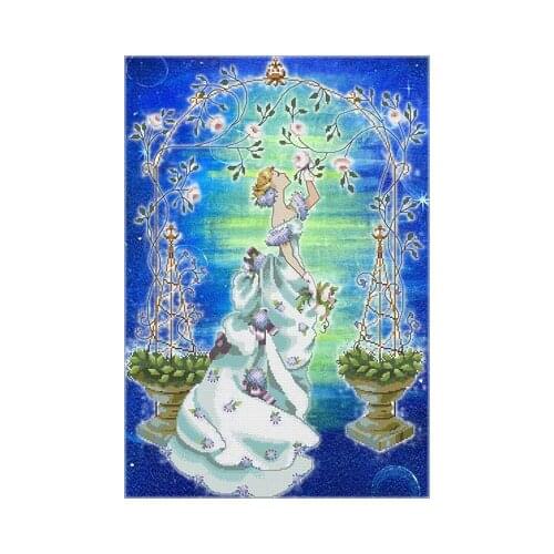- MD Fairy Series MD-48 with draw fabric cross-stitch cloth with beaded metal thread cross-stitch kit styles cross stitch kit