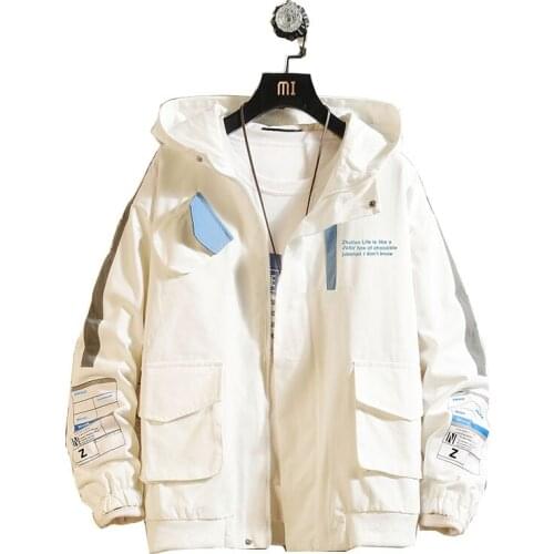 2020 new casual windbreaker jacket mens spring and autumn coat army mens Hooded Coat charging tooling jacket men