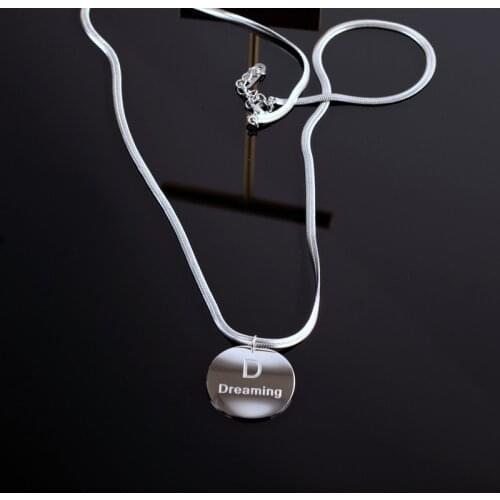 POTCET Stainless Steel Necklace Titanium Pendants Sweater Chain Choker Anniversary Engagement Jewelry