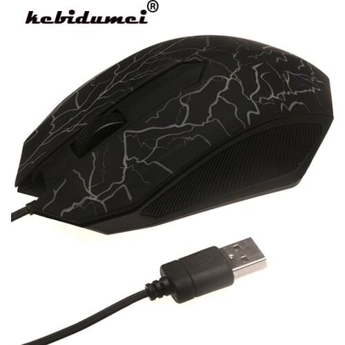 Kebidumei LED Colorful 2400 DPI USB Wired Computer Gaming Mouse Professional Ultra-precise Game for LOL for Dota 2 Gamer