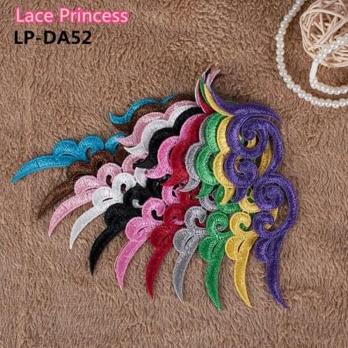 11 pairs 16*5.5CM colorful MIX color polyester DIY hollow Dance costumes lace patches flowers Applique Garment accessories DA52
