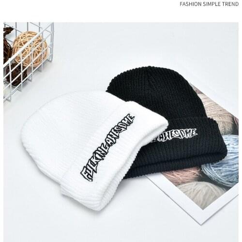 Hat mens womens FUC embroidery winter beanie knit turban skull streetwear hip-hop bone 2021 Korea Bini Czapka Zimowa
