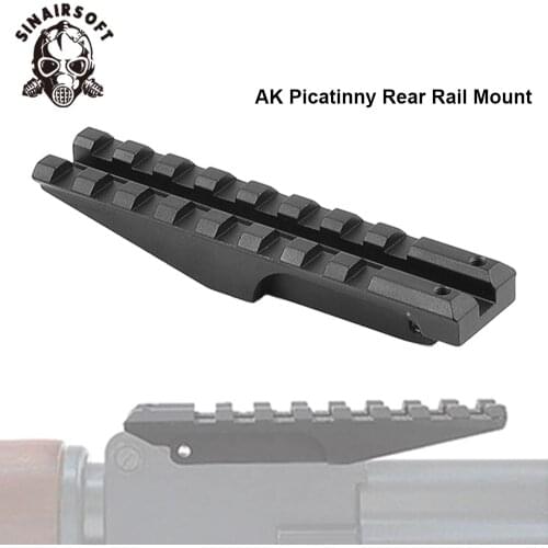 Tactical Aluminum 20mm Picatinny Weaver Rear Rail Adapter Fit AEG AK Series Electric Airsoft For Paintball Hunting Accessories