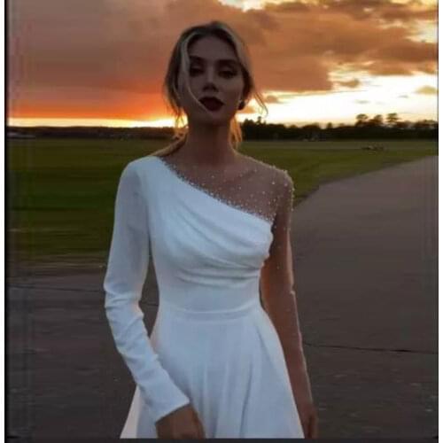 New Style Prom Dresses Beading Formal Evening Dress O-neck Party Dress Vintage Vestido Formatura Vestidos De Fiesta