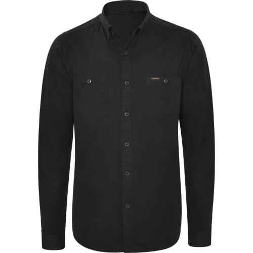 VOBOOM Mens Twill Shirt Long Sleeve Cotton Casual Workwear High Quality Slim Fit Shirts