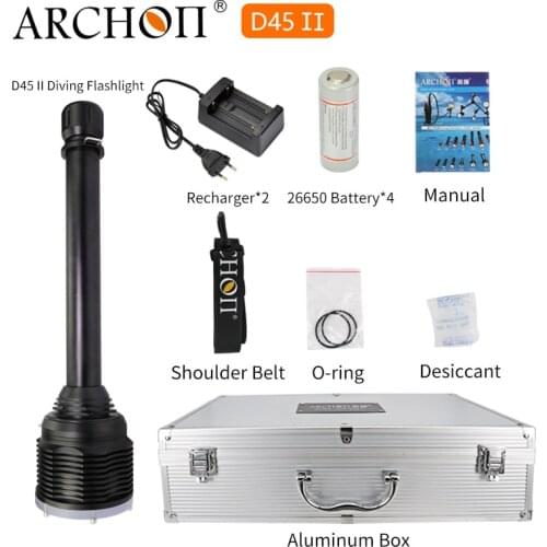 ARCHON D45 II Diving spotlight 6* CREE XM-L2 U3 dive flashlight max 6000 lumen Underwater 100 Meter waterproof diving torch