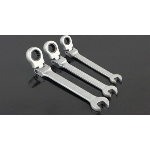 YOFE 3pcs/set 8,10,13mm Flexible Head Ratchet Handle Wrench Quick Matt Reversible Ratchet Spanner Wrench Set Auto Repair Tools