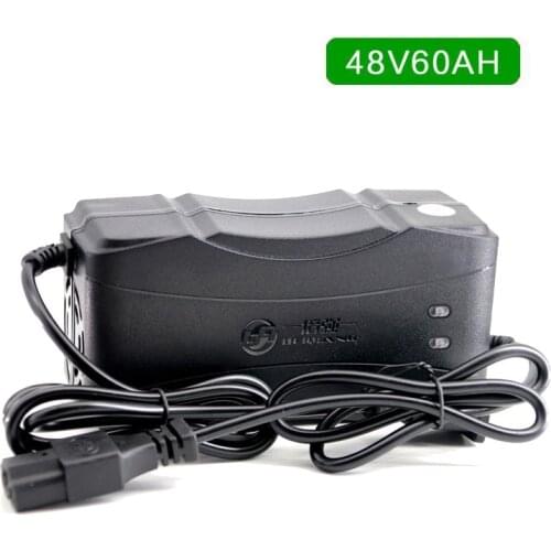 New 48V 60AH Charger AGM Sealed Lead Acid Electric Bicycle Scooter Charger Smart Power Supply Adapter 48V 7A 220V/50Hz