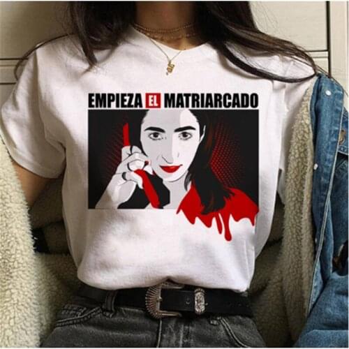 LINNA Womens T-shirt La Casa De Papel T-shirt ladies BELLA CIAO printed short sleeve casual ladies summer 2019