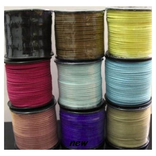 100M 3mm x 1 5mm Multicolor Flat Faux Suede Korean Velvet Leather Cord DIY string Rope Thread Lace Jewelry Making fgr64