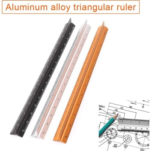 30cm Triangular Architect Scale Ruler Aluminum Scale Ruler for Drafting JR Deals