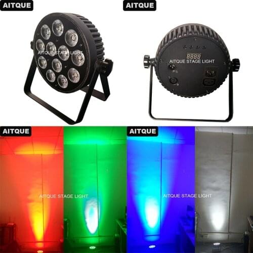 4pcs Professional stage dj equipment led mini par lights 12x8w rgbw led flat par can light