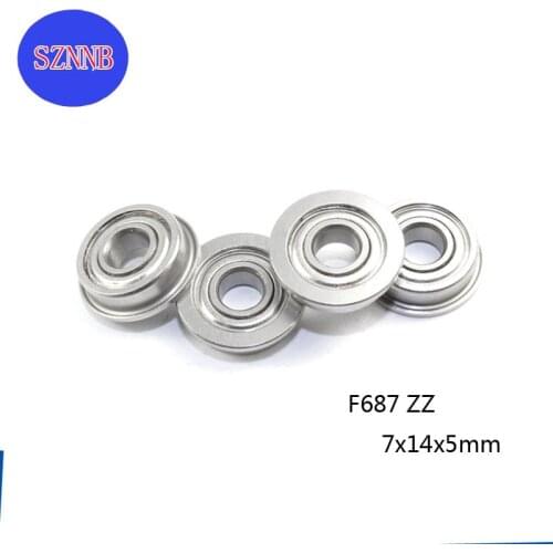 5/10 PSC/lote F687 ZZ brida buje de bola rodamientos accesorios F687ZZ 7*14*5mm polea LF1360ZZ rodamiento de rueda de guíaABEC-5