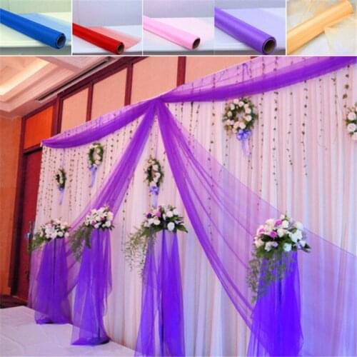 5M Tulle Roll Sheer Organza Swag Fabric DIY Tutu Skirt Decor Table Chair Cover Wedding Decoration Party Supplies 5ZSH015