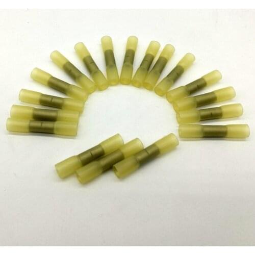 50pc BHT5 Splice butt Heat Shrink Tube Joint and Connectors,Cold pressed terminal 4-6mm2 , 12-10 AWG Wire