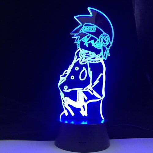 Anime Soul Eater Figure Acrylic 3d led Lamp Nightlight for Child Bedroom Decor Rgbw Colorful Desk Lamp Led Night Light Gift