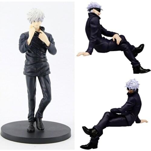 Anime Jujutsu Kaisen Figurine Standing Posture Sitting Posture Gojo Satoru PVC Action Figure Can Change Head and Hand Garage Kit