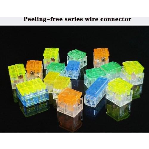 Fast wire power Connectors T type terminals 10pcs Universal Compact Wiring Connection push-in quick Terminal Block connection